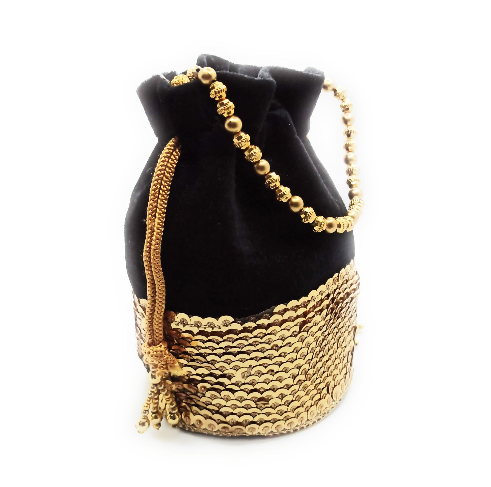 Saco Bolso De Mano de Fiesta · Terciopelo Negro – BRANDELIA