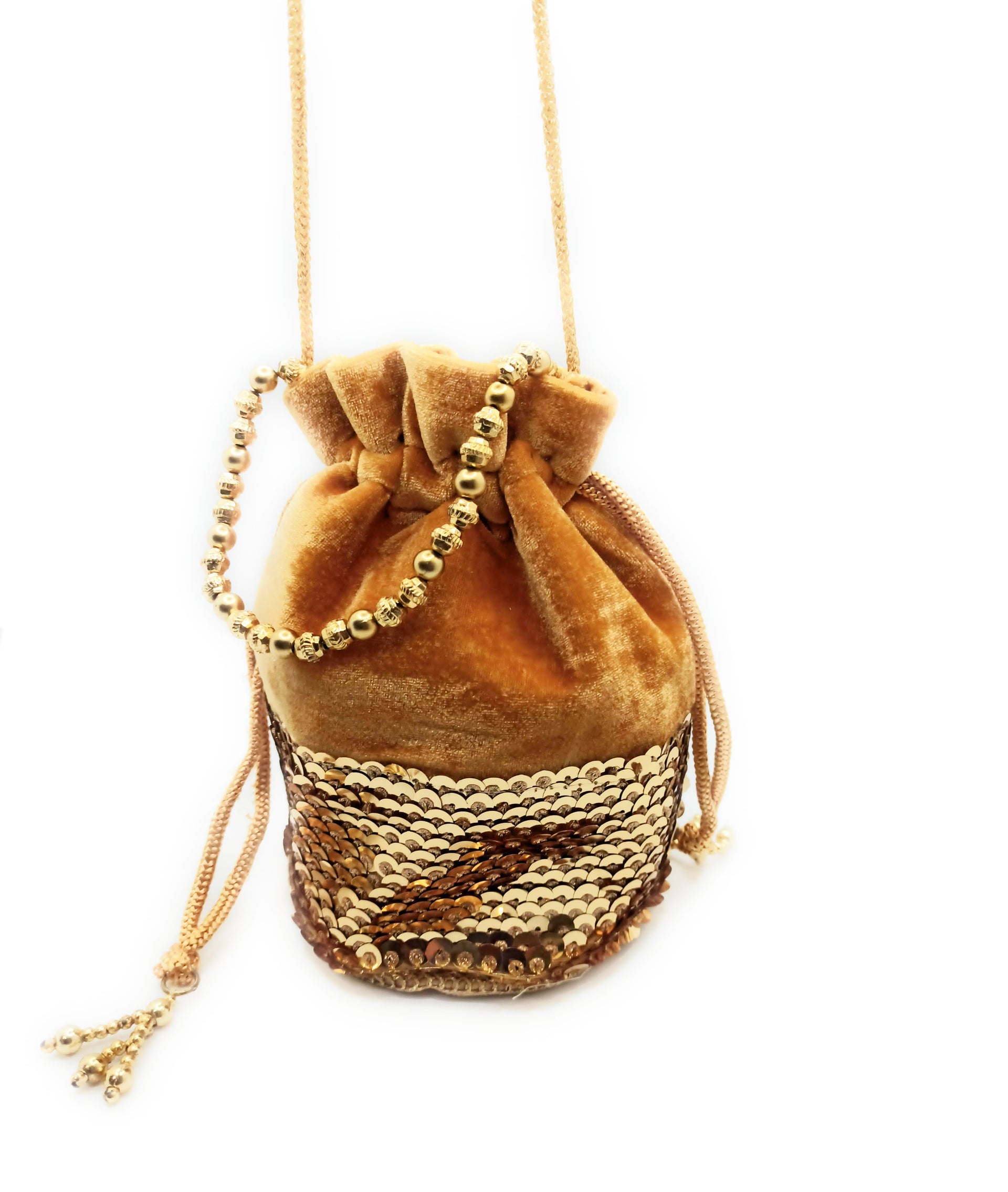 Saco Bolso De Mano de Fiesta · Terciopelo Mostaza (última unidad