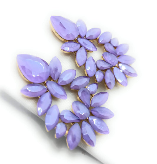 Pendientes de Cristales facetados XL · Lila Lavanda (última unidad!)