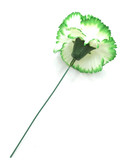 Clavel Flamenco Flor Pelo Ø9cm · Verde Blanco