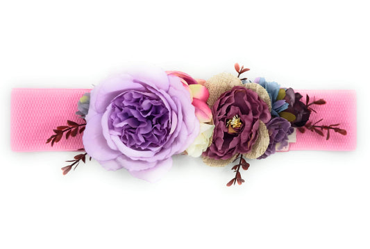 Cinturón de Flores · Cinta Rosa Peonia Lila