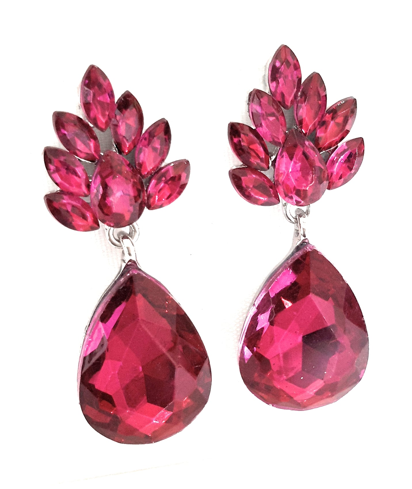 Pendientes Cristal Flor · Fucsia (última unidad!)