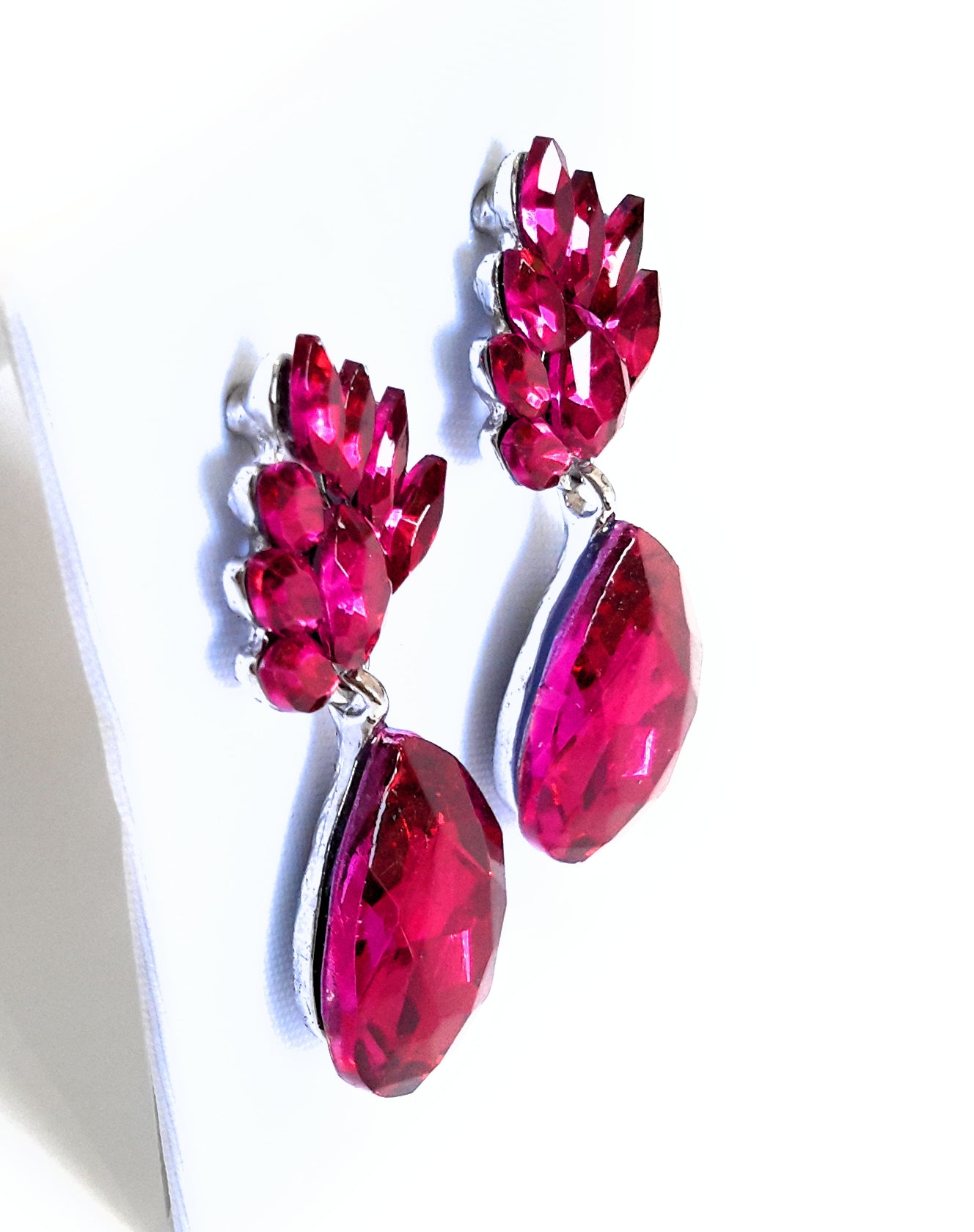 Pendientes Cristal Flor · Fucsia (última unidad!)