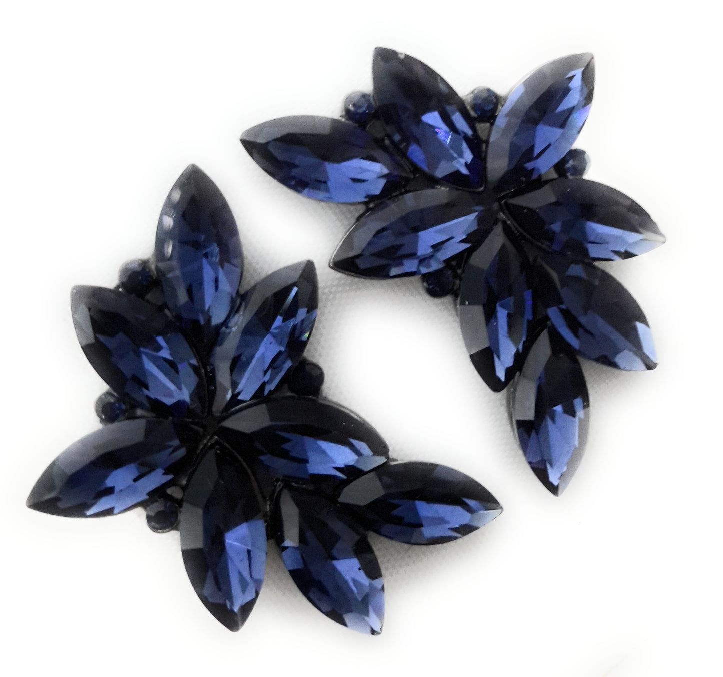 Pendientes Espectaculares Florales · Cristales Marino, Platino