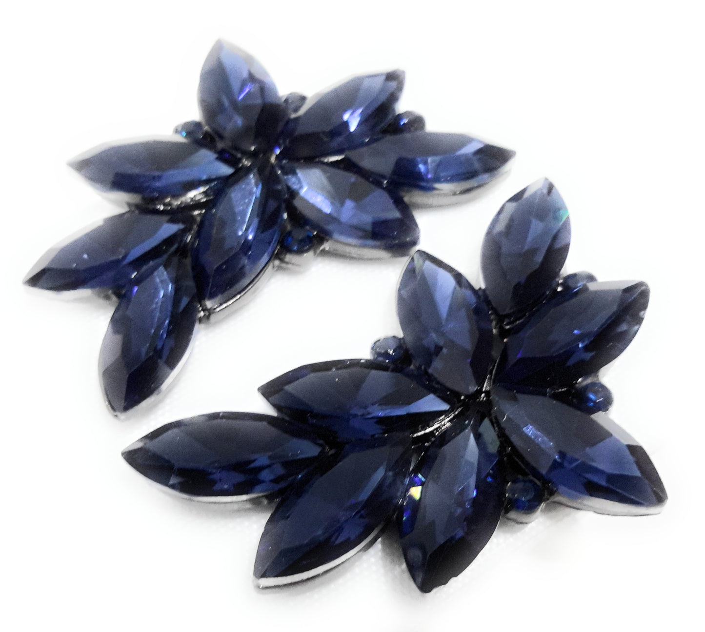 Pendientes Espectaculares Florales · Cristales Marino, Platino