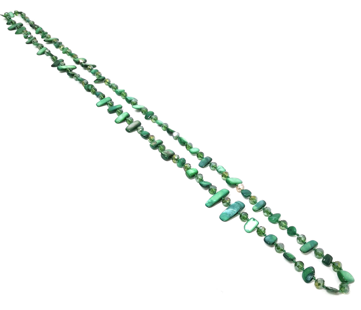 Collar Largo de Nácar · Verde Bosque