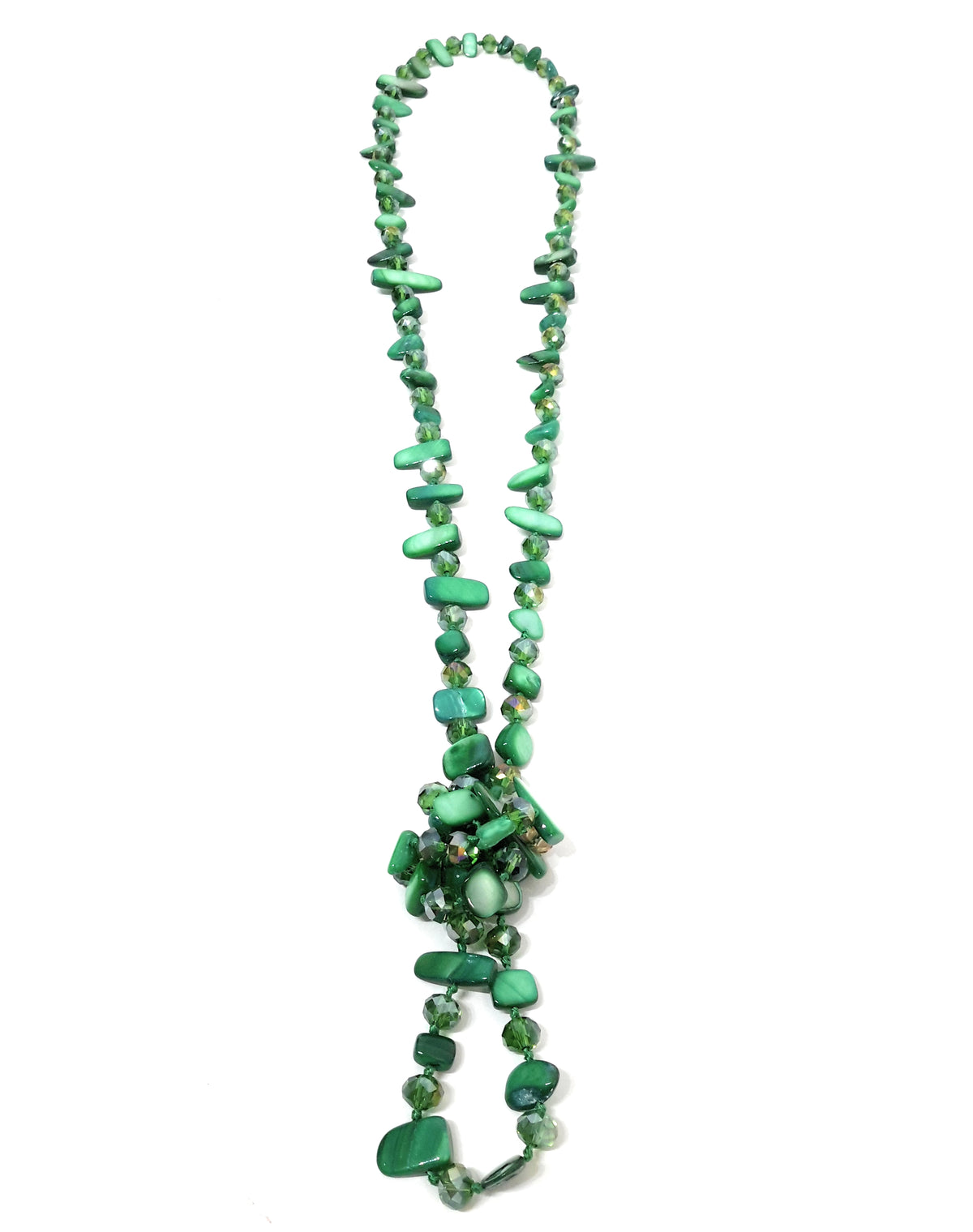 Collar Largo de Nácar · Verde Bosque