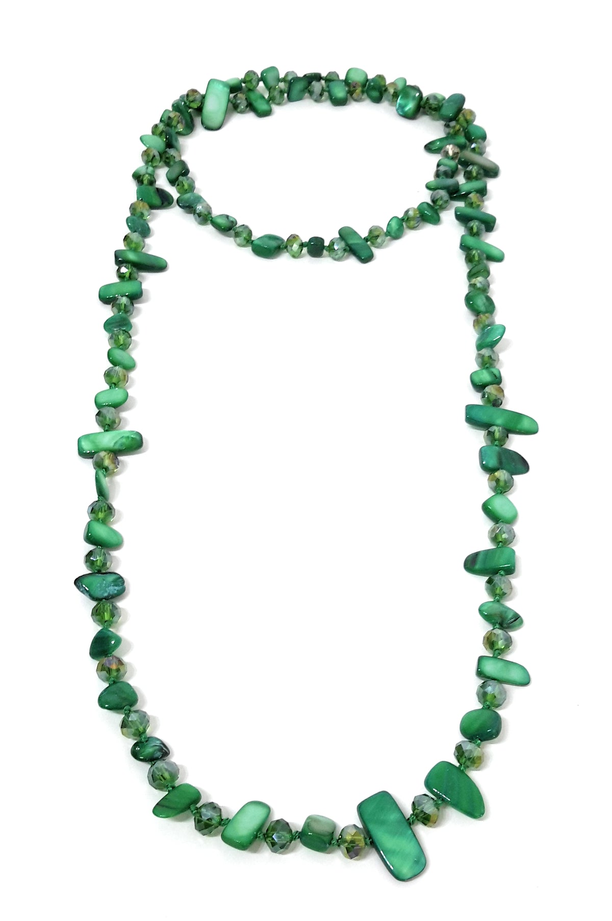 Collar Largo de Nácar · Verde Bosque