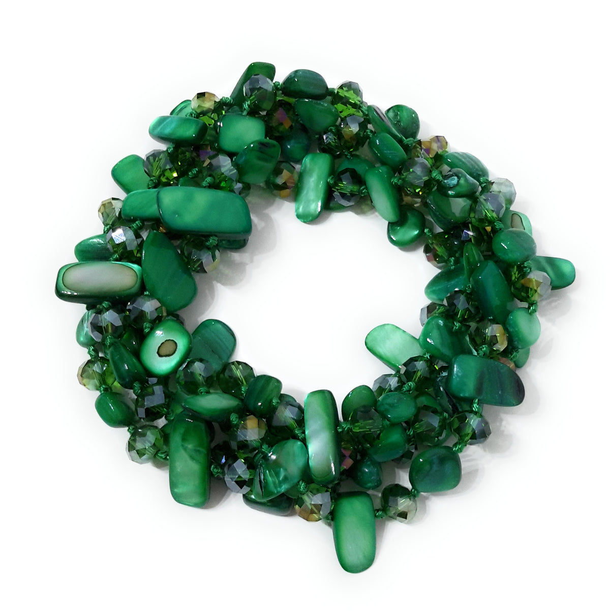 Collar Largo de Nácar · Verde Bosque
