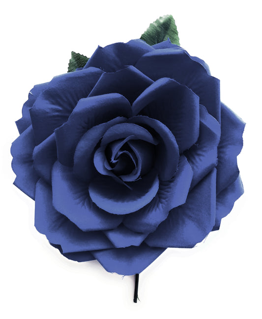 Flor Flamenca Pelo Grande Ø19cm · Azul Marino