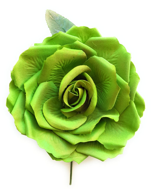 Flor Flamenca Pelo Grande Ø19cm · Verde Claro
