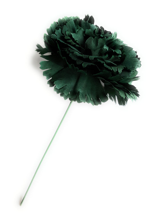 Clavel Flamenco Flor Pelo Ø9cm · Verde Oscuro