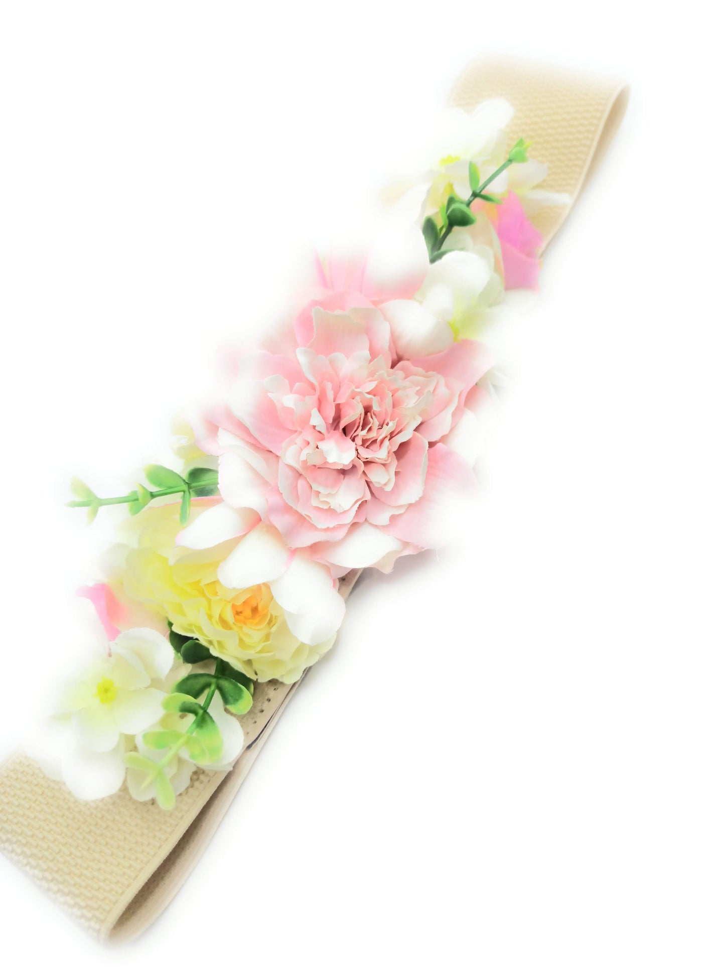 Cinturón de Flores · Cinta Beis, Flores Rosa