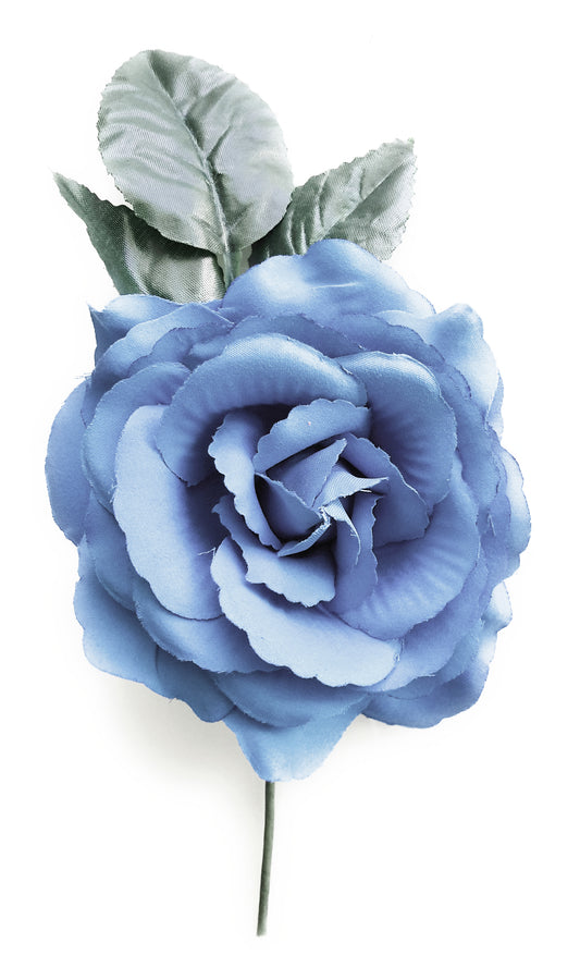 Flor Flamenca Pelo Mediana Ø13cm · Azul Cobalto