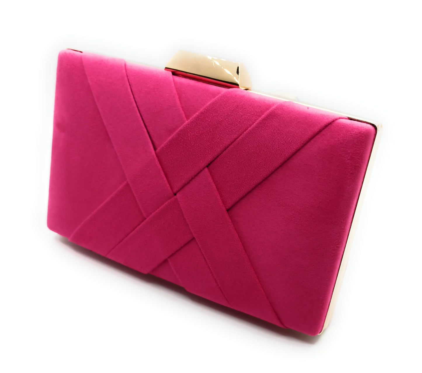 Cartera De Mano Bolso Fiesta · Cruzado Ante Fucsia (última unidad!)