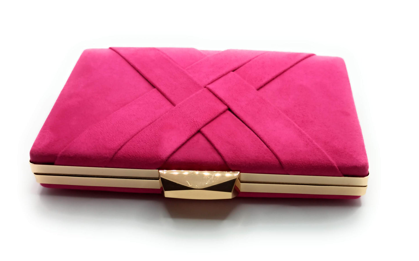 Cartera De Mano Bolso Fiesta · Cruzado Ante Fucsia (última unidad!)