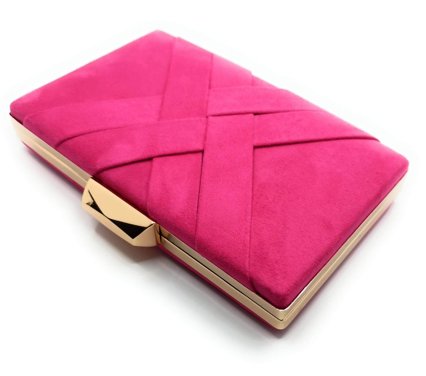 Cartera De Mano Bolso Fiesta · Cruzado Ante Fucsia (última unidad!)