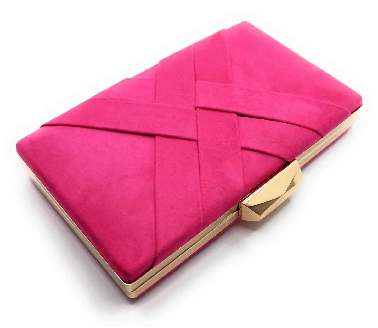 Cartera De Mano Bolso Fiesta · Cruzado Ante Fucsia (última unidad!)