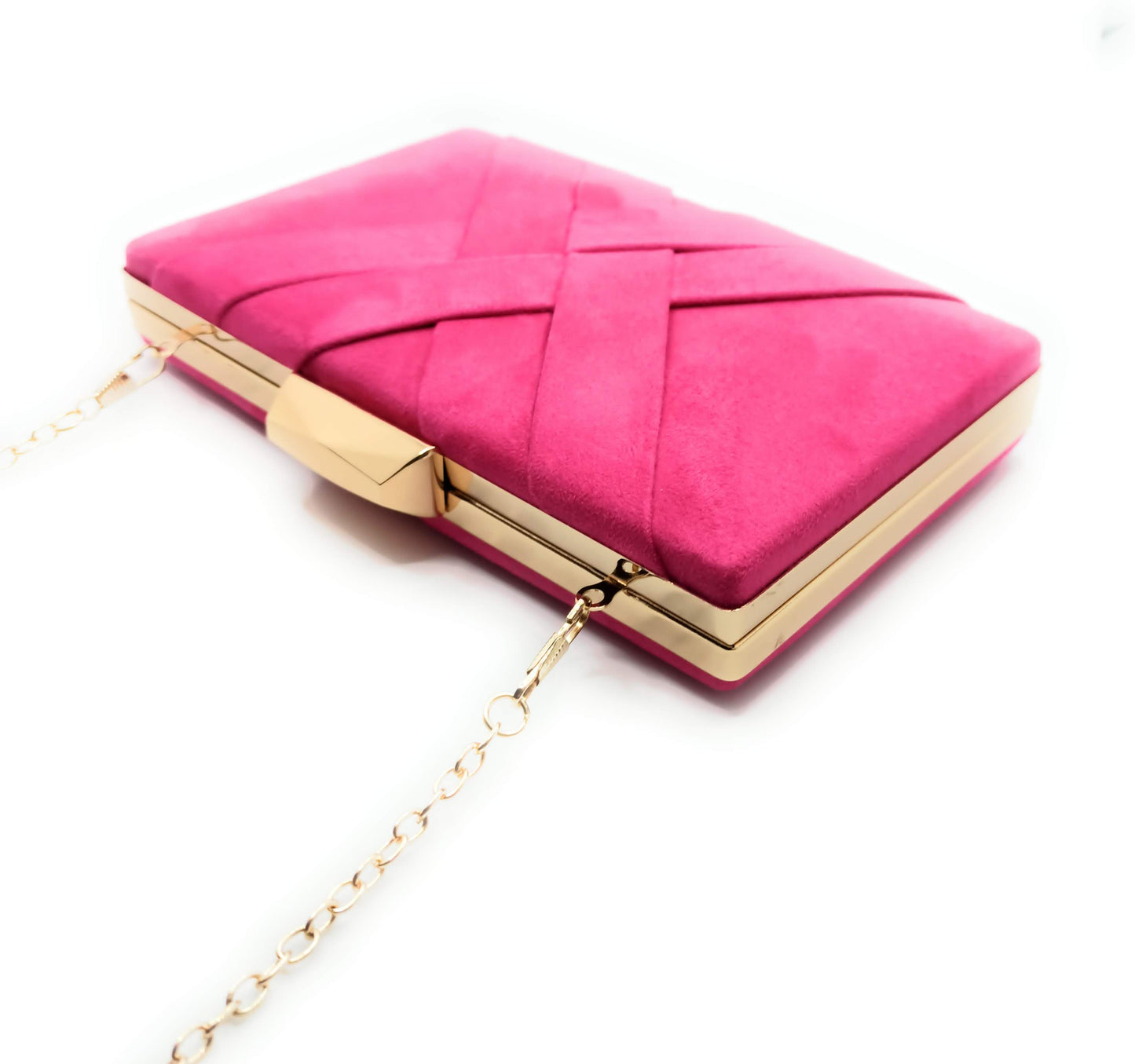 Cartera De Mano Bolso Fiesta · Cruzado Ante Fucsia (última unidad!)