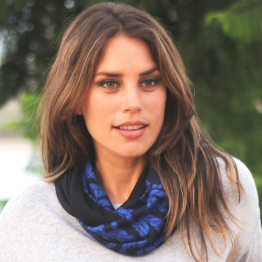 Bufanda Infinita Mujer Estampado Náutico Reversible – Suavidad y Estilo para el Invierno