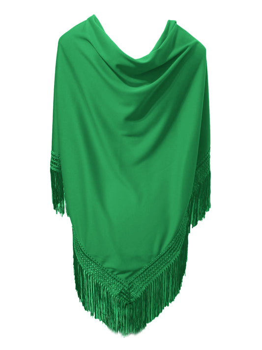 Mantoncillo grande y liso de flamenca · Verde Bosque (175 x 85cm)
