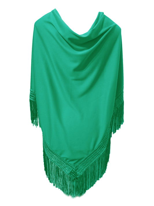 Mantoncillo grande y liso de flamenca · Verde Esmeralda (175 x 85cm)
